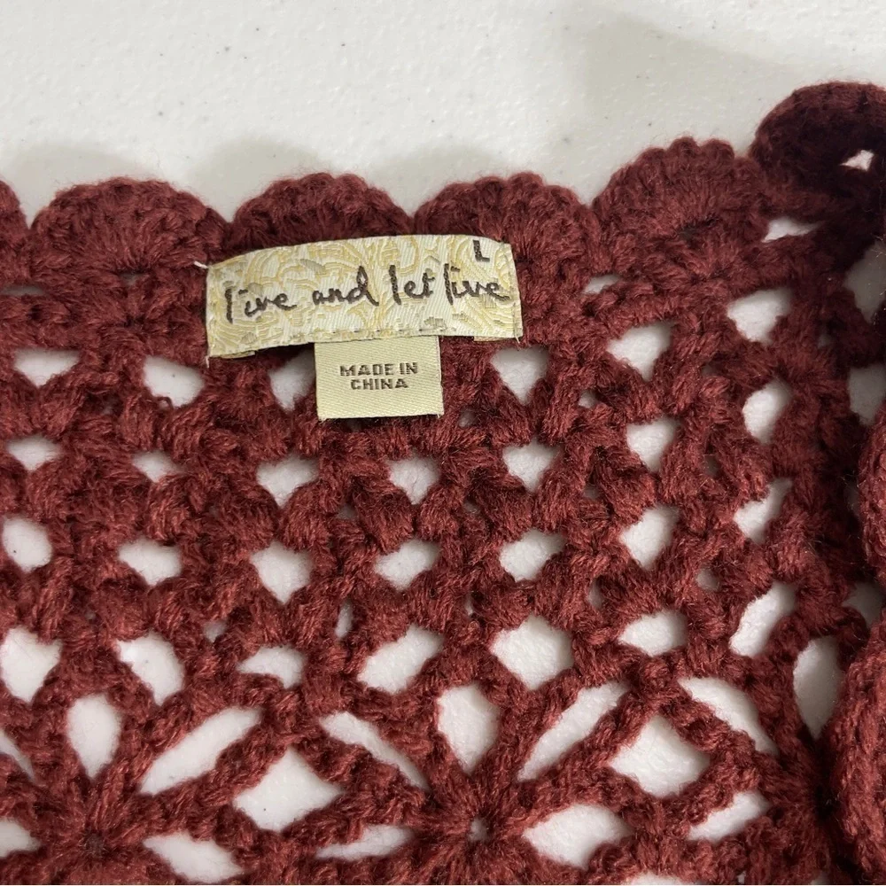 Live and Let Live Crochet Cardigan size L